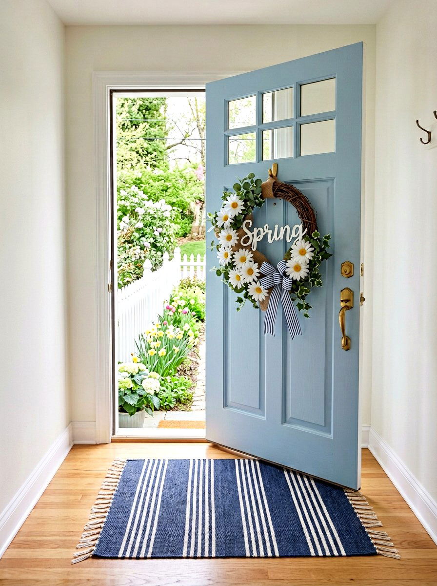Daisy door hanger - 25 Spring Door Hanger Ideas