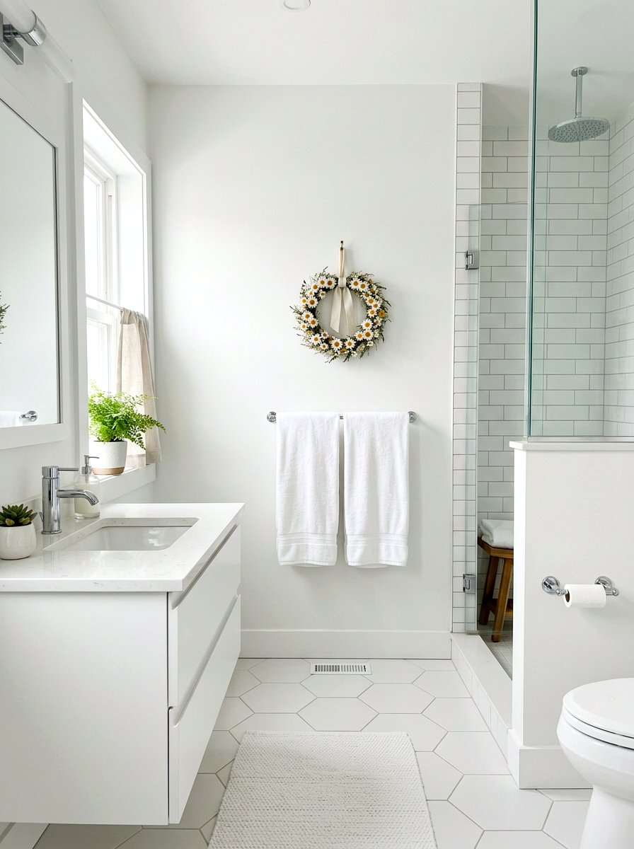 Daisy wreath for bathroom - 25 Spring Mini Wreath Ideas