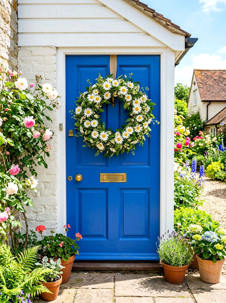 Daisy wreath - 25 Spring Wreath Craft Ideas