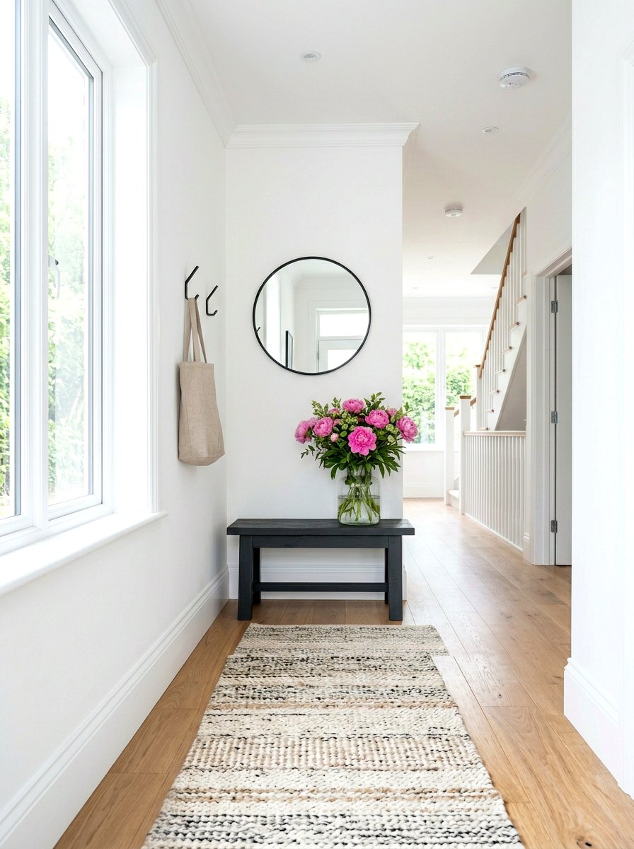 Dark Charcoal Statement Bench - 25 Spring Entryway Bench Decor Ideas