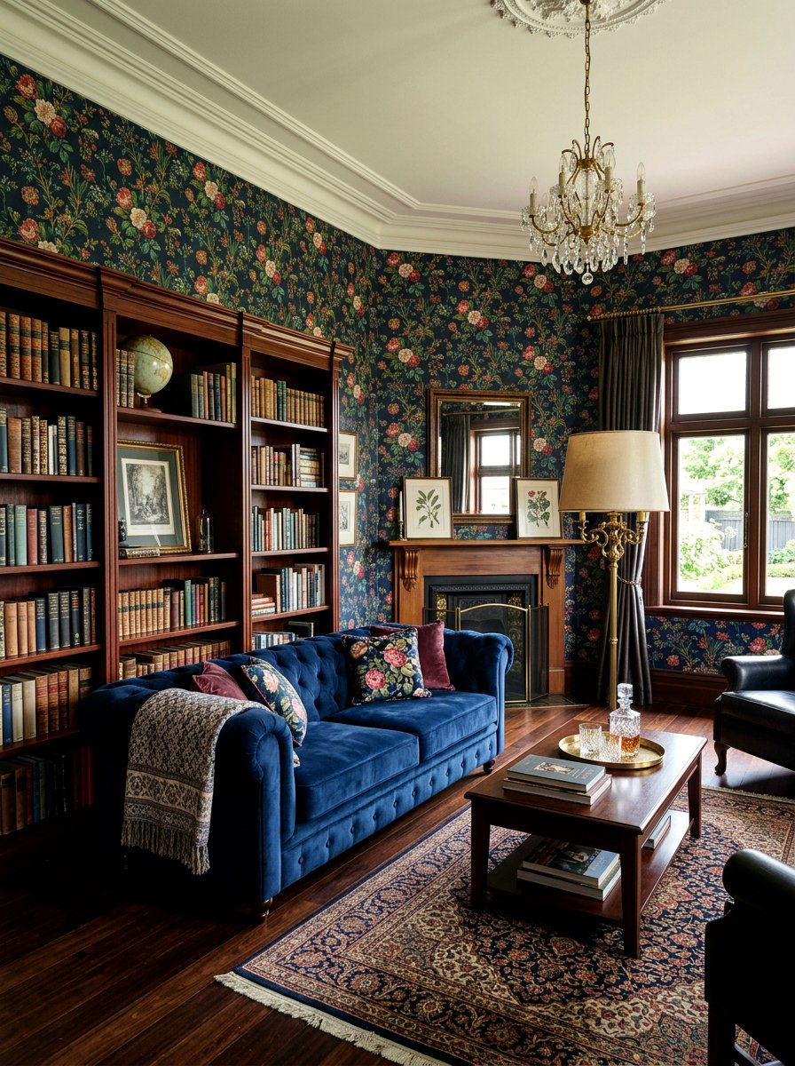 Dark Chintz Floral Wallpaper - 25 Spring Chintz Decor Ideas