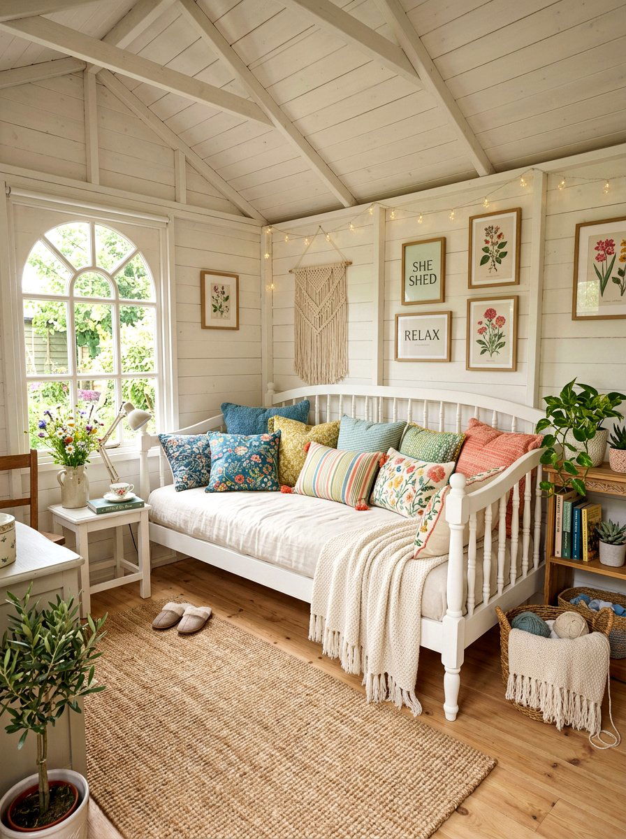 Daybed - 25 Spring She Shed Decor Ideas