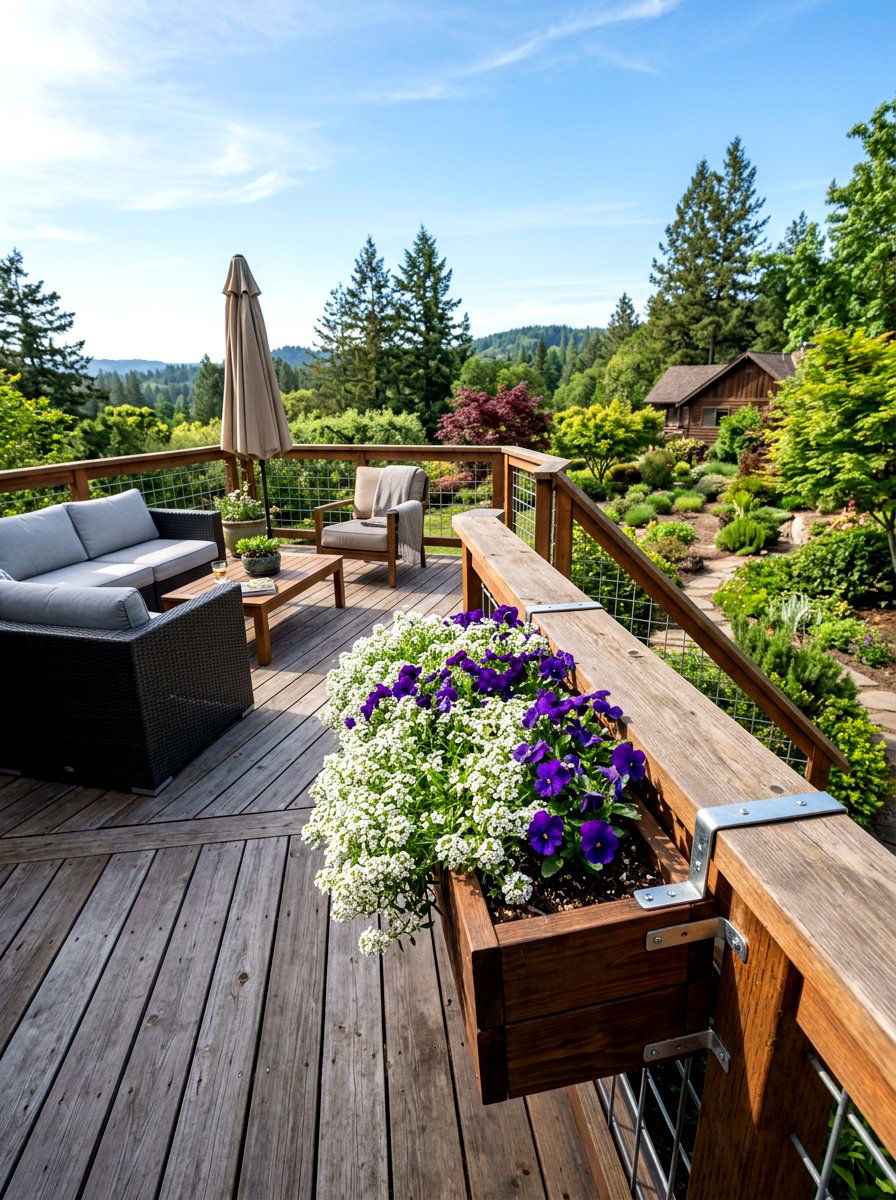 Deck Railing Box - 25 Spring Flower Box Ideas