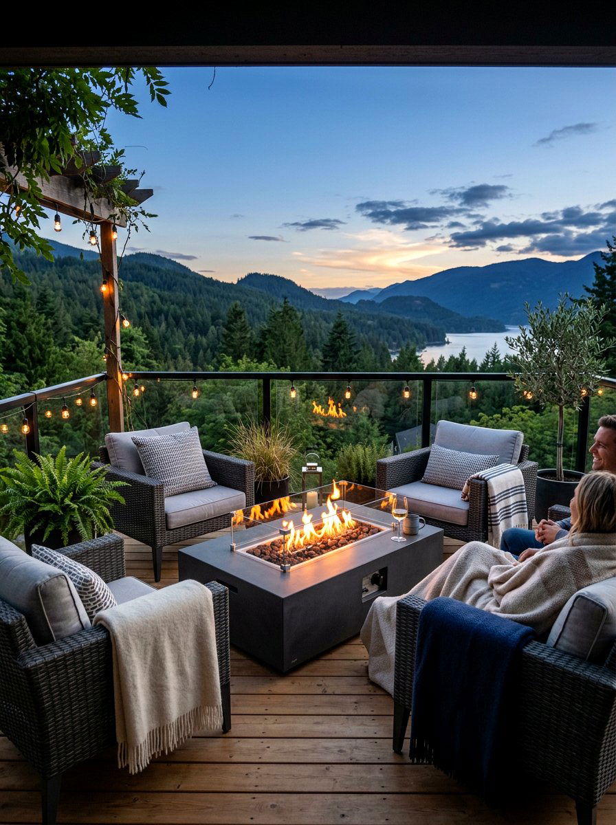 Deck With Fire Pit - 25 Spring Deck Decor Ideas