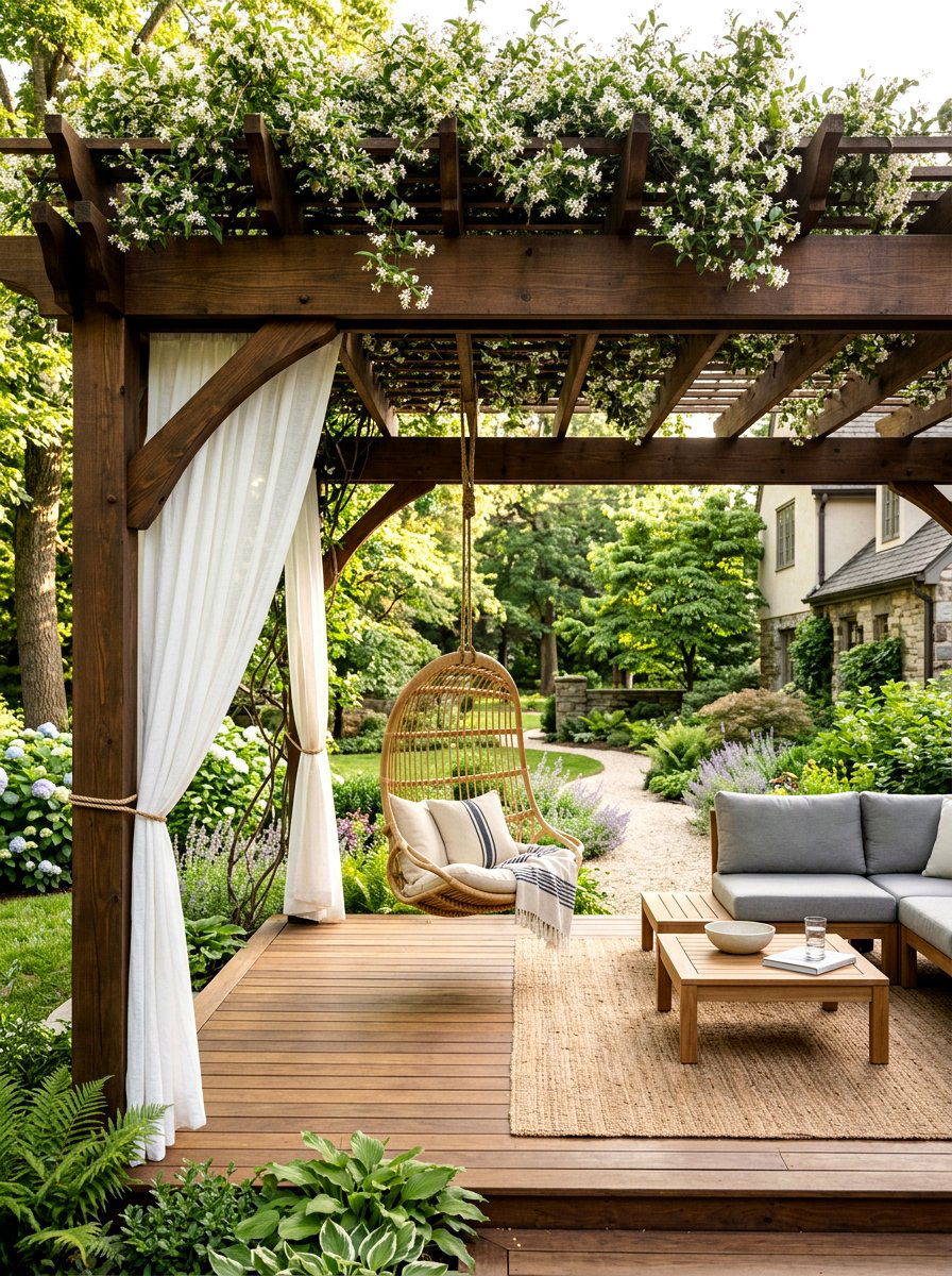 Deck With Pergola - 25 Spring Deck Decor Ideas