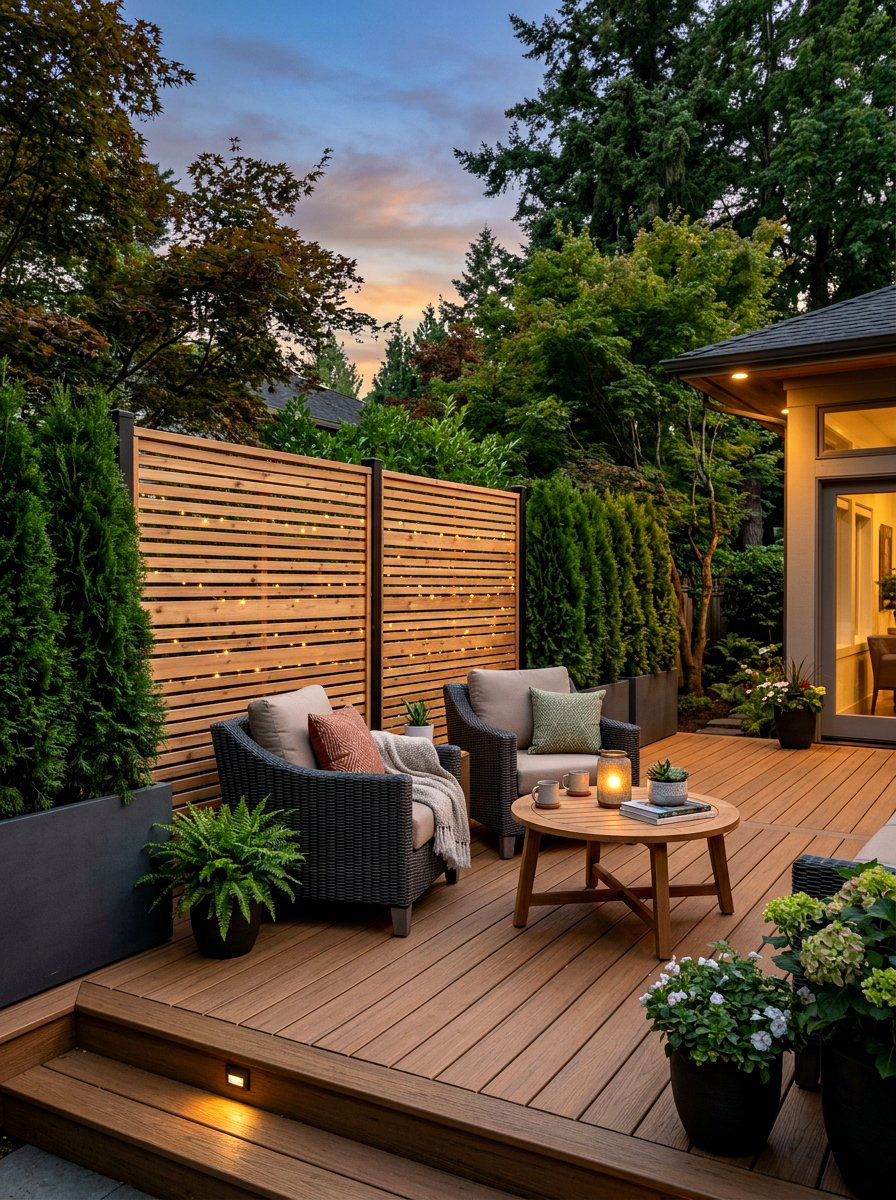 Deck With Privacy Screen - 25 Spring Deck Decor Ideas