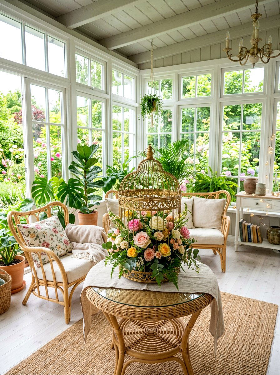 Decorative Birdcage Centerpiece - 25 Spring Afternoon Tea Decor Ideas