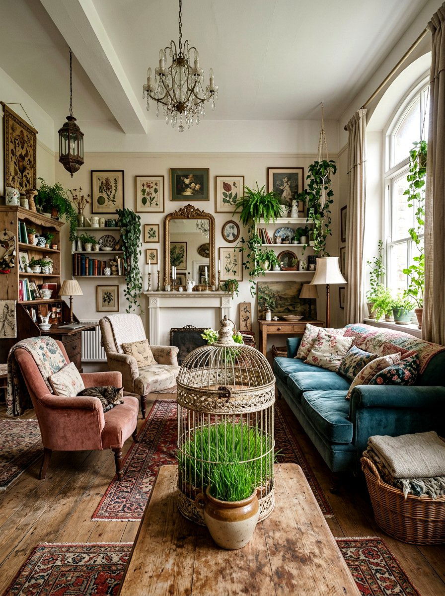 Decorative Birdcage With Cat Grass - 25 Spring Cat Grass Decor Ideas