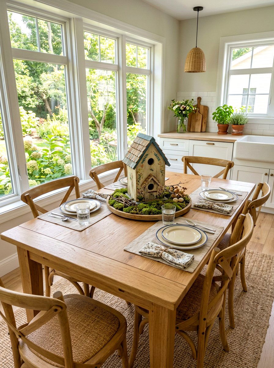 Decorative Birdhouse - 25 Spring Kitchen Table Decor Ideas