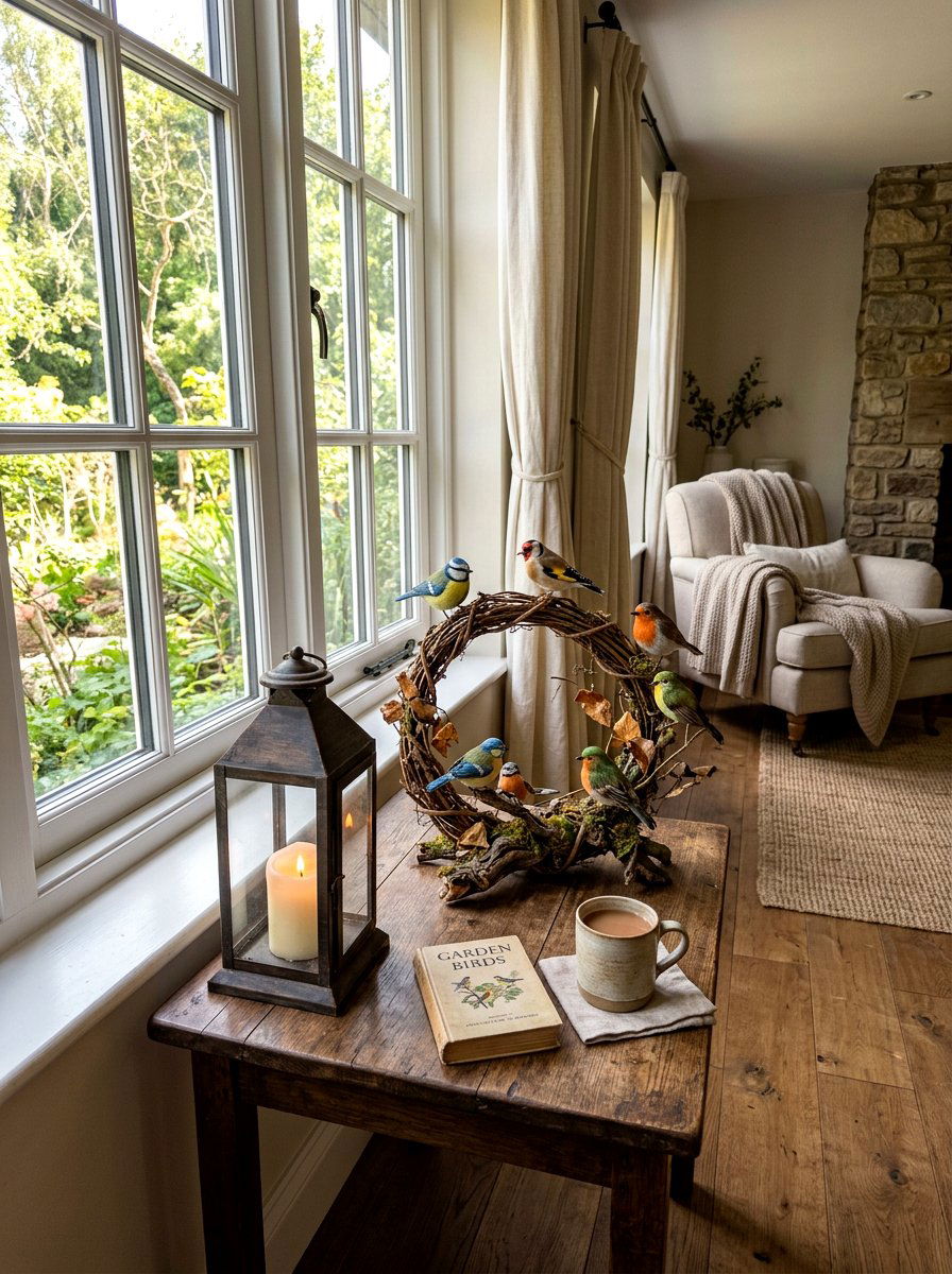 Decorative Birds And Vine - 25 Spring Lantern Filler Ideas