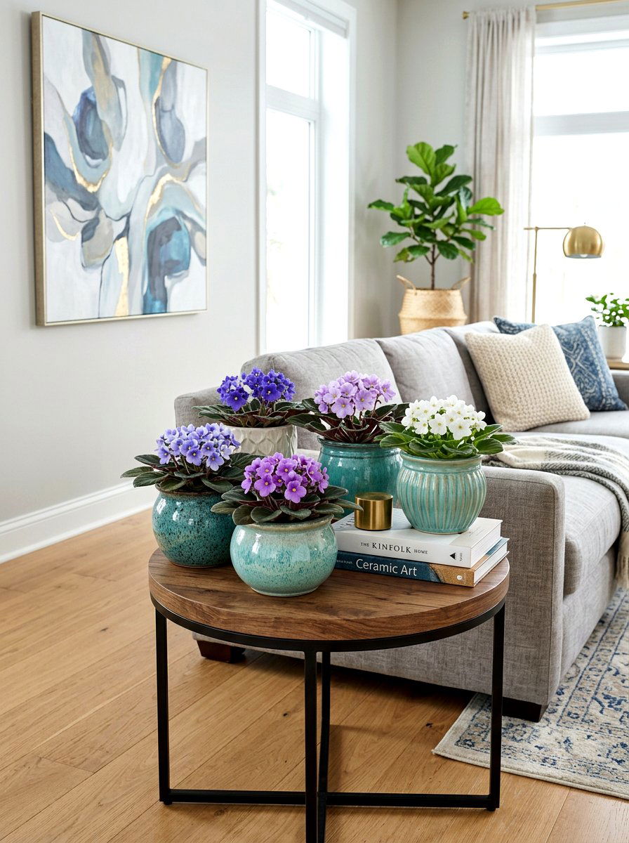 Decorative Ceramic Pots - 25 Spring African Violet Display Ideas