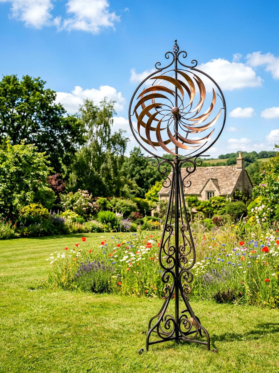 Decorative Iron Spinner - 25 Spring Garden Stake Ideas