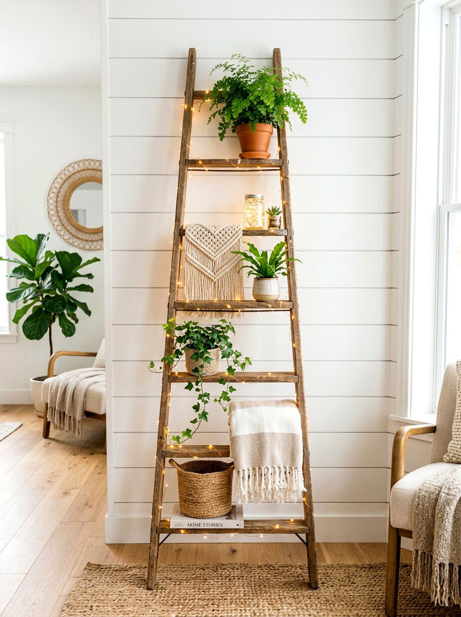 Decorative Ladder String Light - 25 Spring String Light Ideas