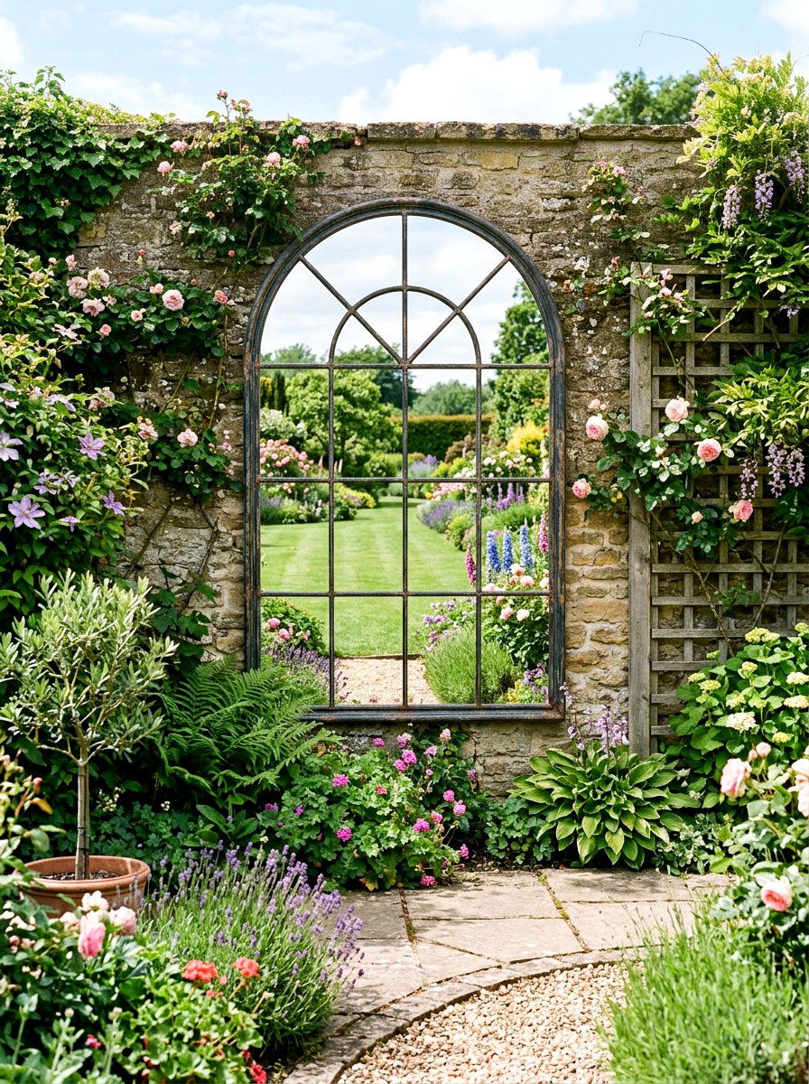 Decorative Outdoor Mirror - 25 Spring Patio Corner Decor Ideas