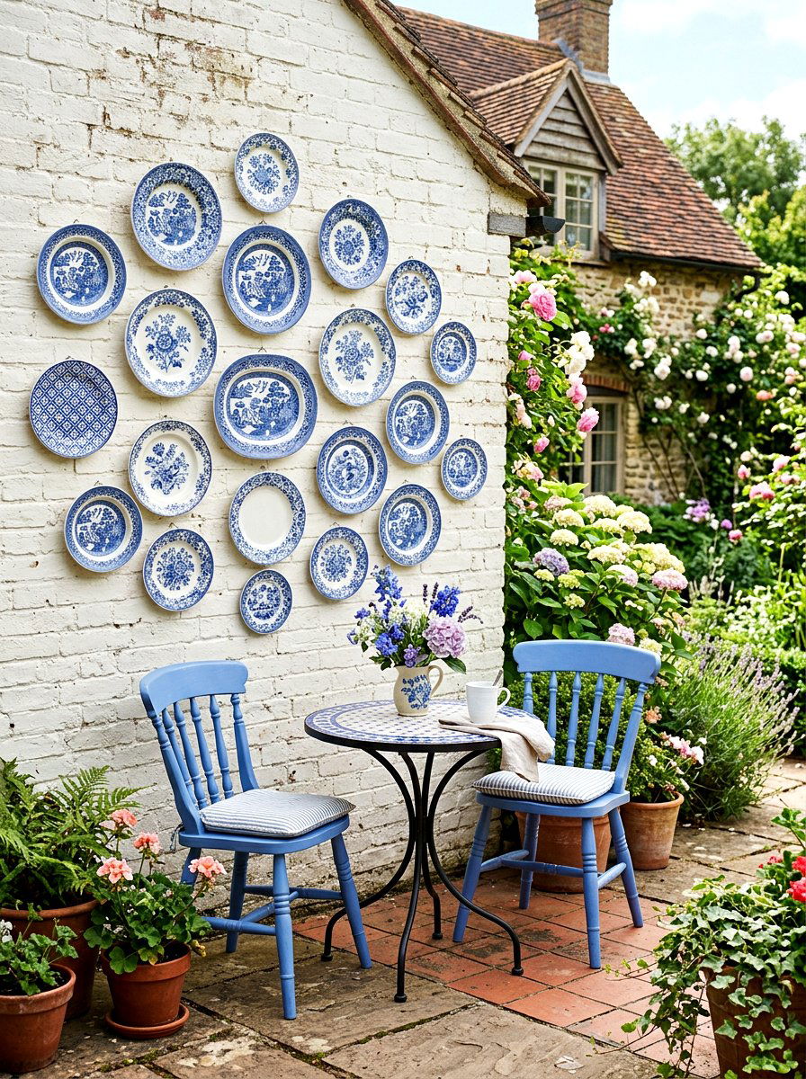 Decorative Plate Wall - 25 Spring Patio Wall Decor Ideas