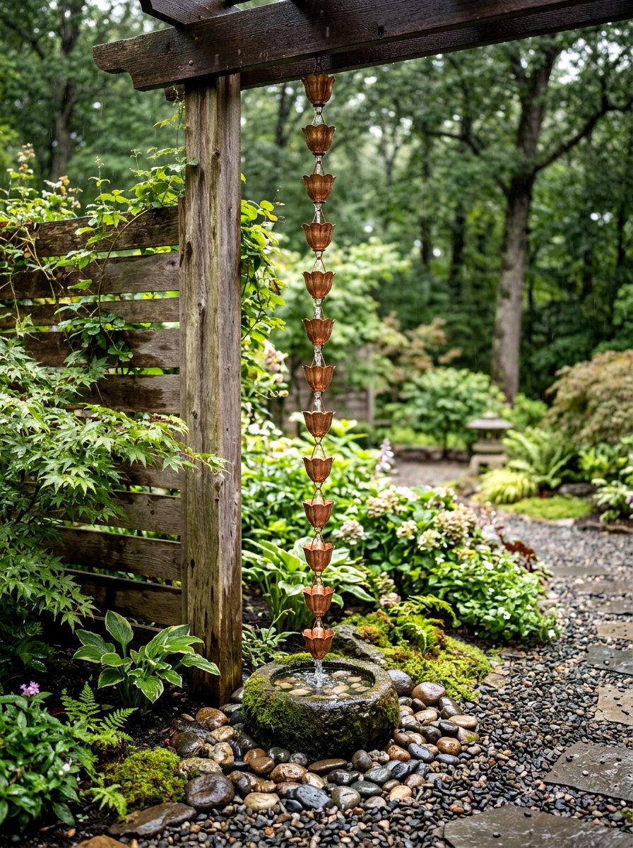 Decorative Rain Chain - 25 Spring Fence Decor Ideas