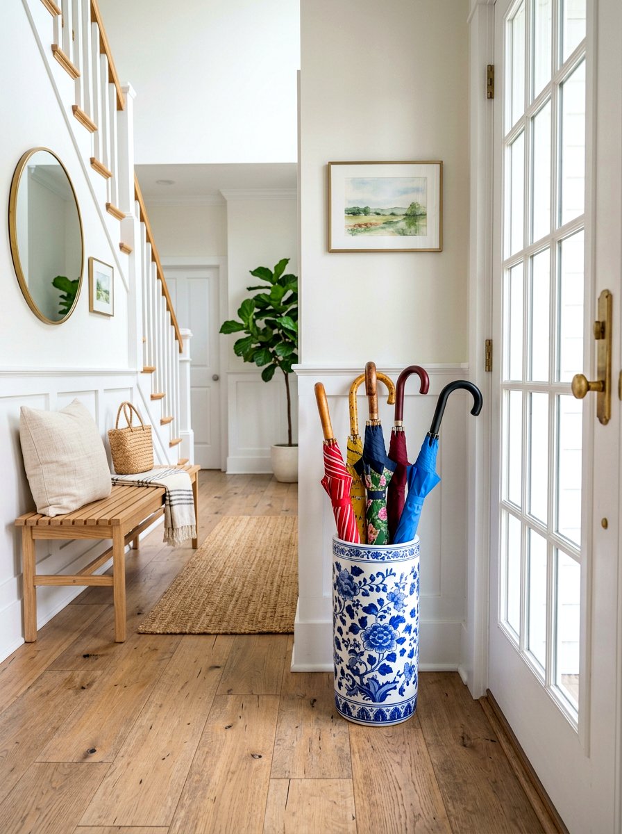 Decorative Umbrella Stand - 25 Spring Entryway Decor Ideas