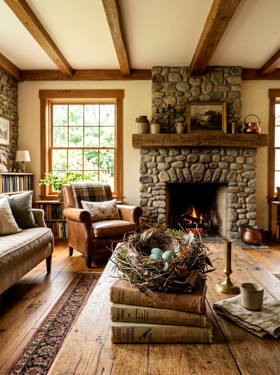 Decorative bird nest eggs - 25 Spring Coffee Table Styling Ideas