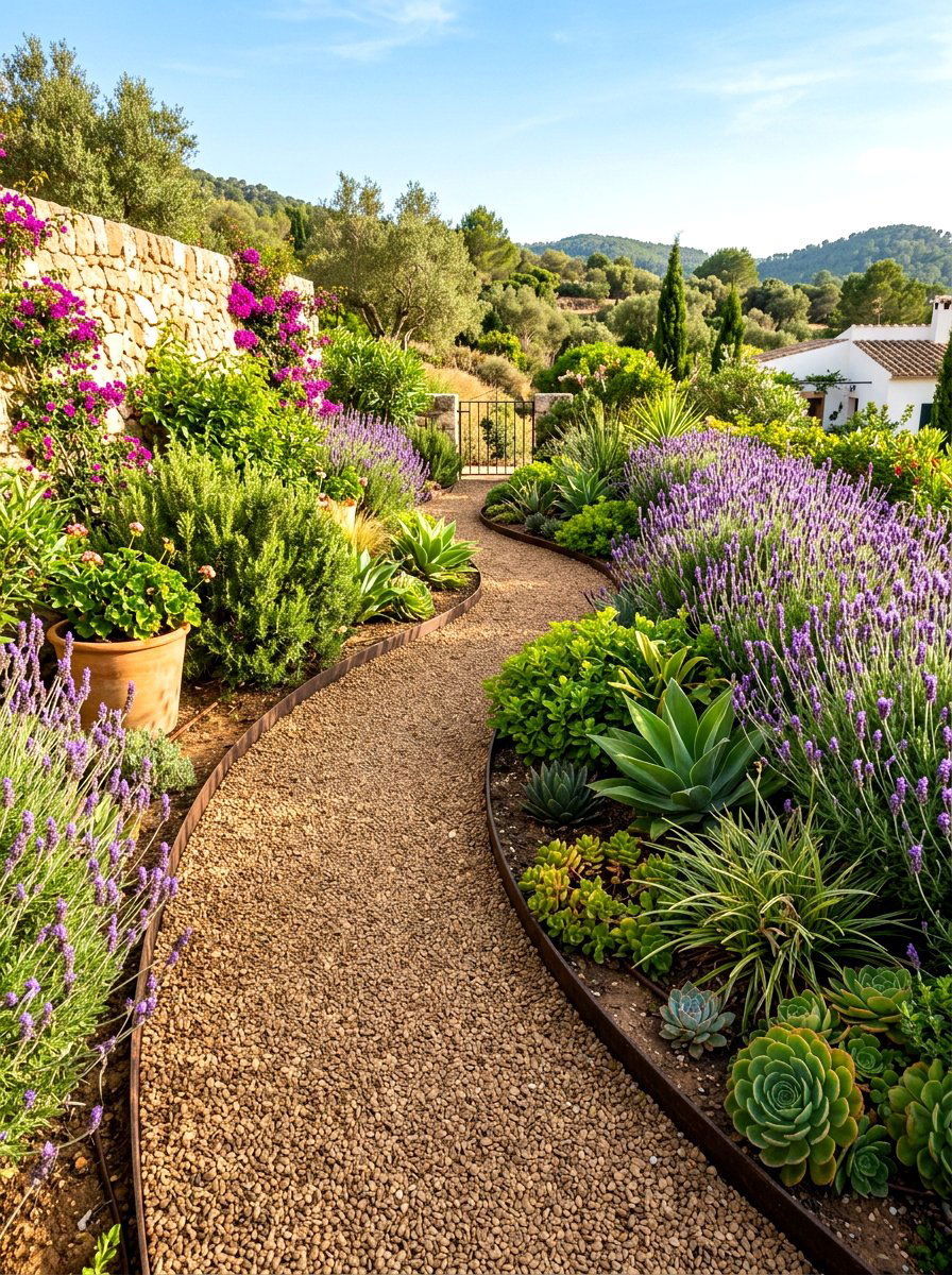 Decorative gravel path - 25 Spring Front Walkway Decor Ideas
