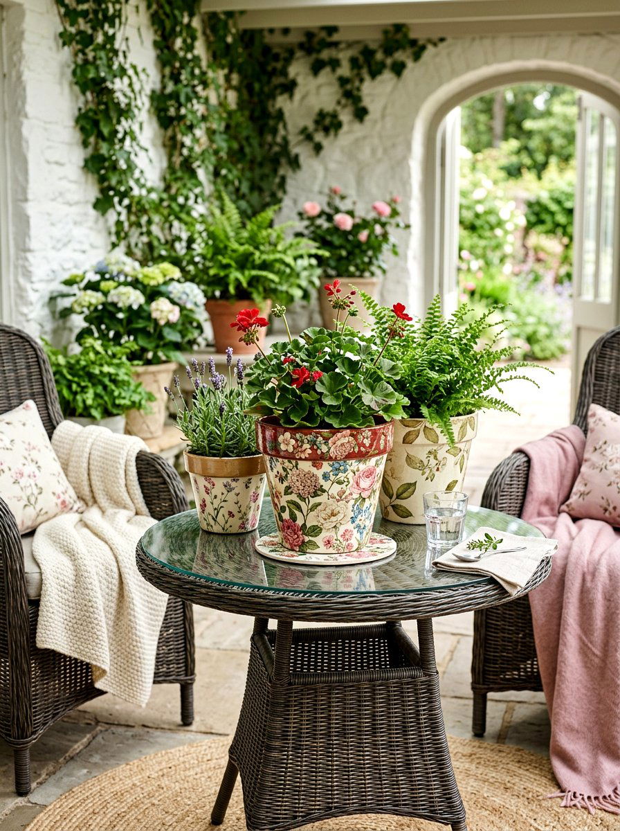 Decoupage Flower Pots - 25 Spring Clay Pot Flower Ideas