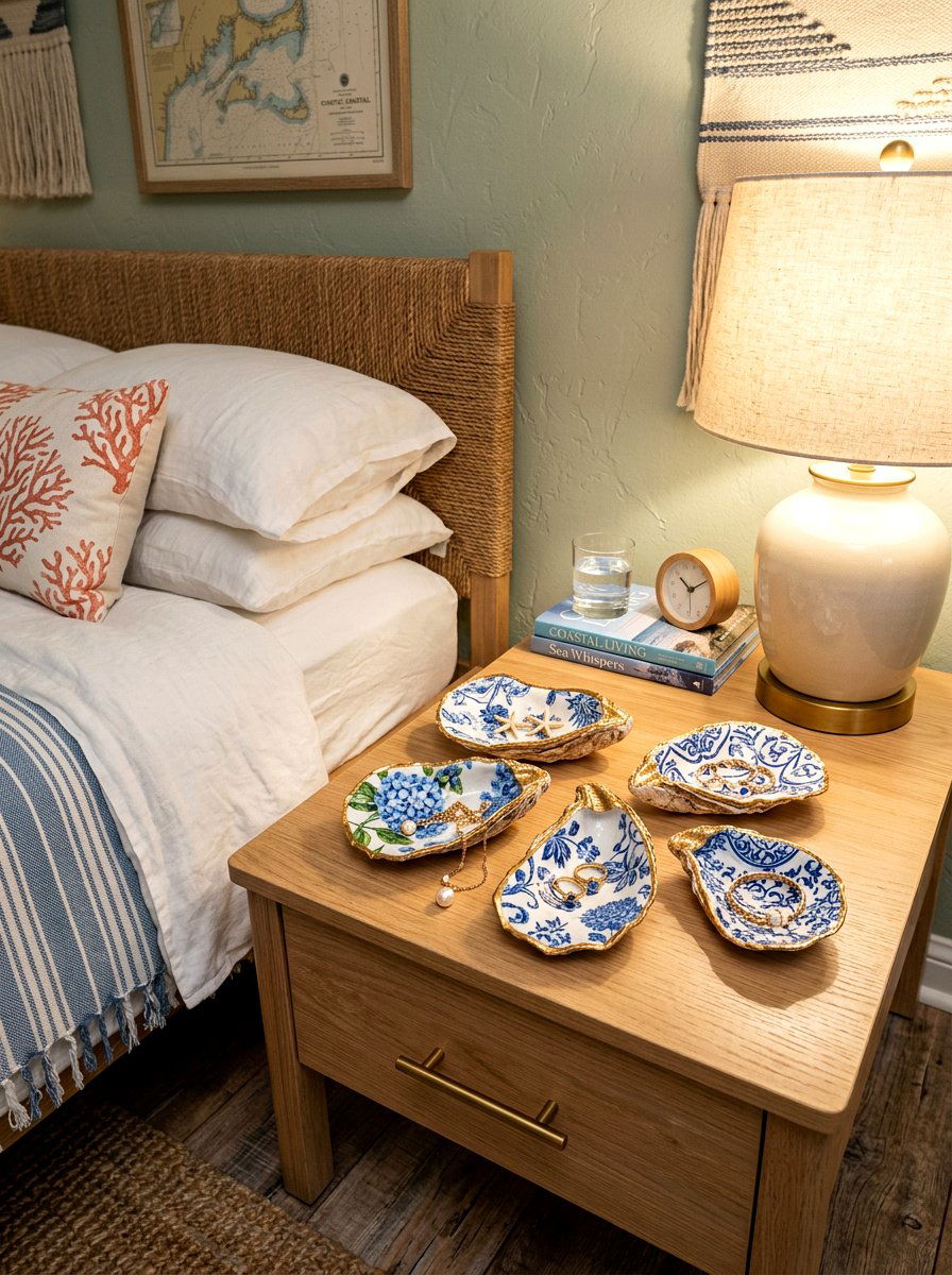 Decoupage Oyster Shells - 25 Spring DIY Craft Ideas