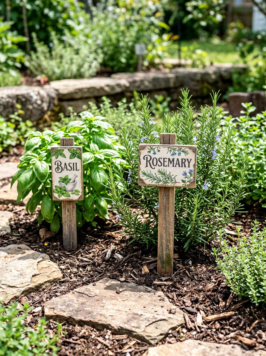 Decoupage garden markers - 25 Spring Decoupage Ideas