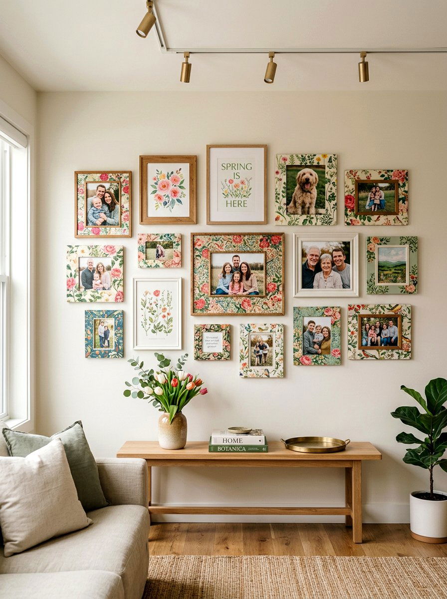 Decoupage picture frames - 25 Spring Decoupage Ideas