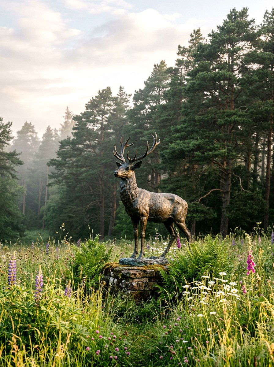 Deer garden statue - 25 Spring Garden Statue Ideas