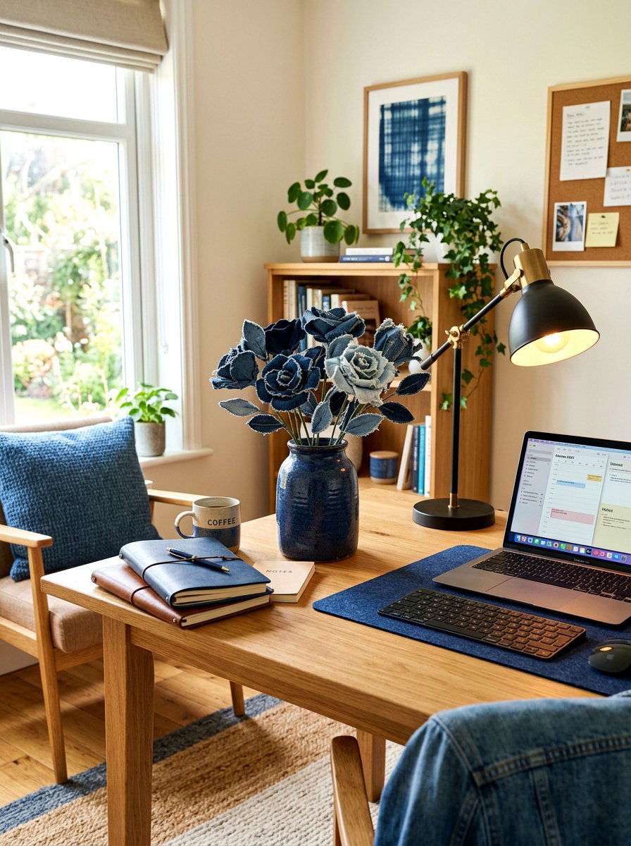 Denim Fabric Flower - 25 Spring DIY Fabric Flower Ideas