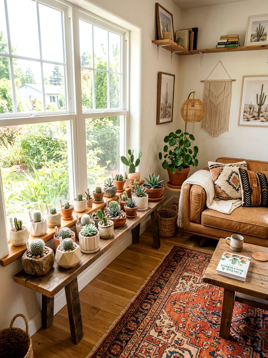 Desert Cactus Collection - 25 Spring Windowsill Garden Ideas