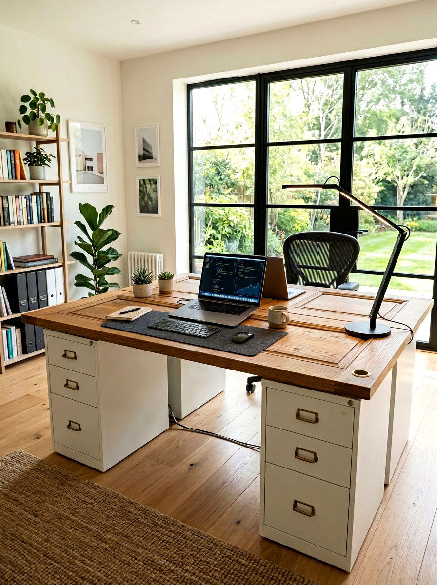 Desk Old Door - 25 Spring Upcycled Furniture Ideas