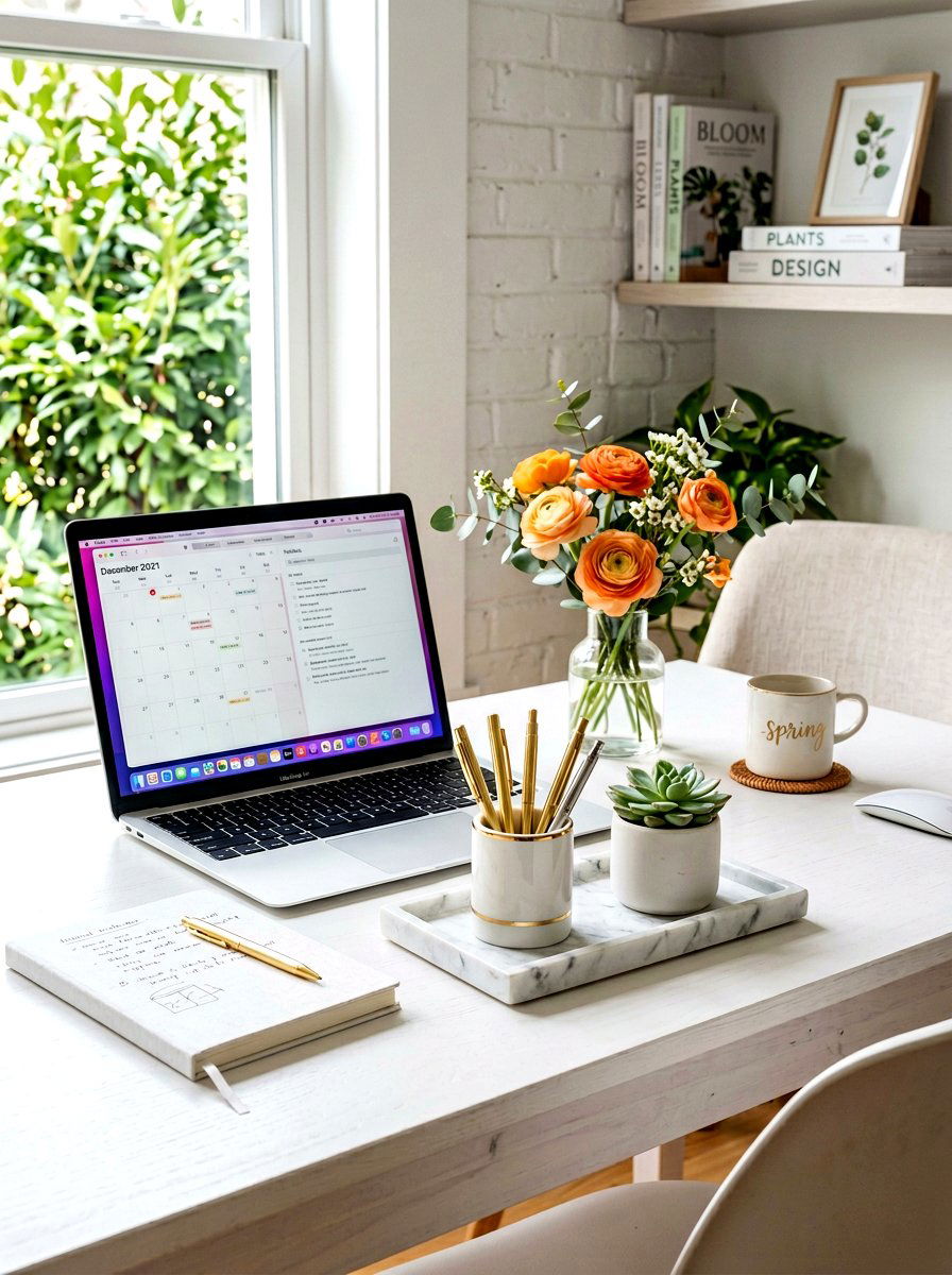 Desk Spring Organization - 25 Spring Vignette Styling Ideas