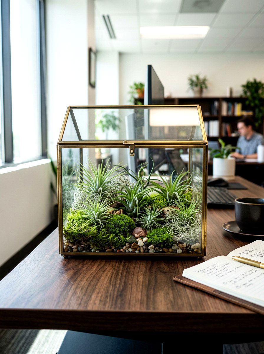 Desktop Greenhouse - 25 Spring Cubicle Decor Ideas