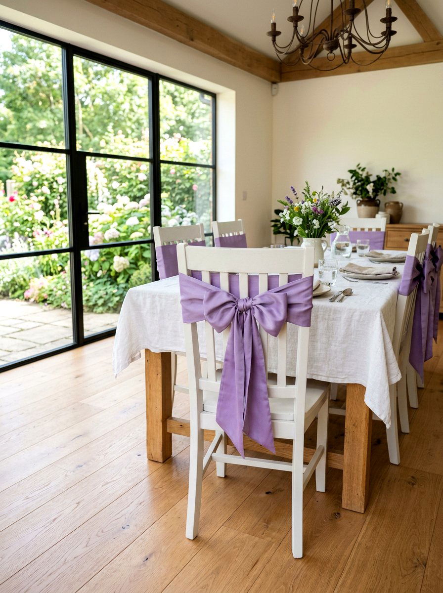 Dining Chair Bow - 25 Spring Ribbon Decor Ideas