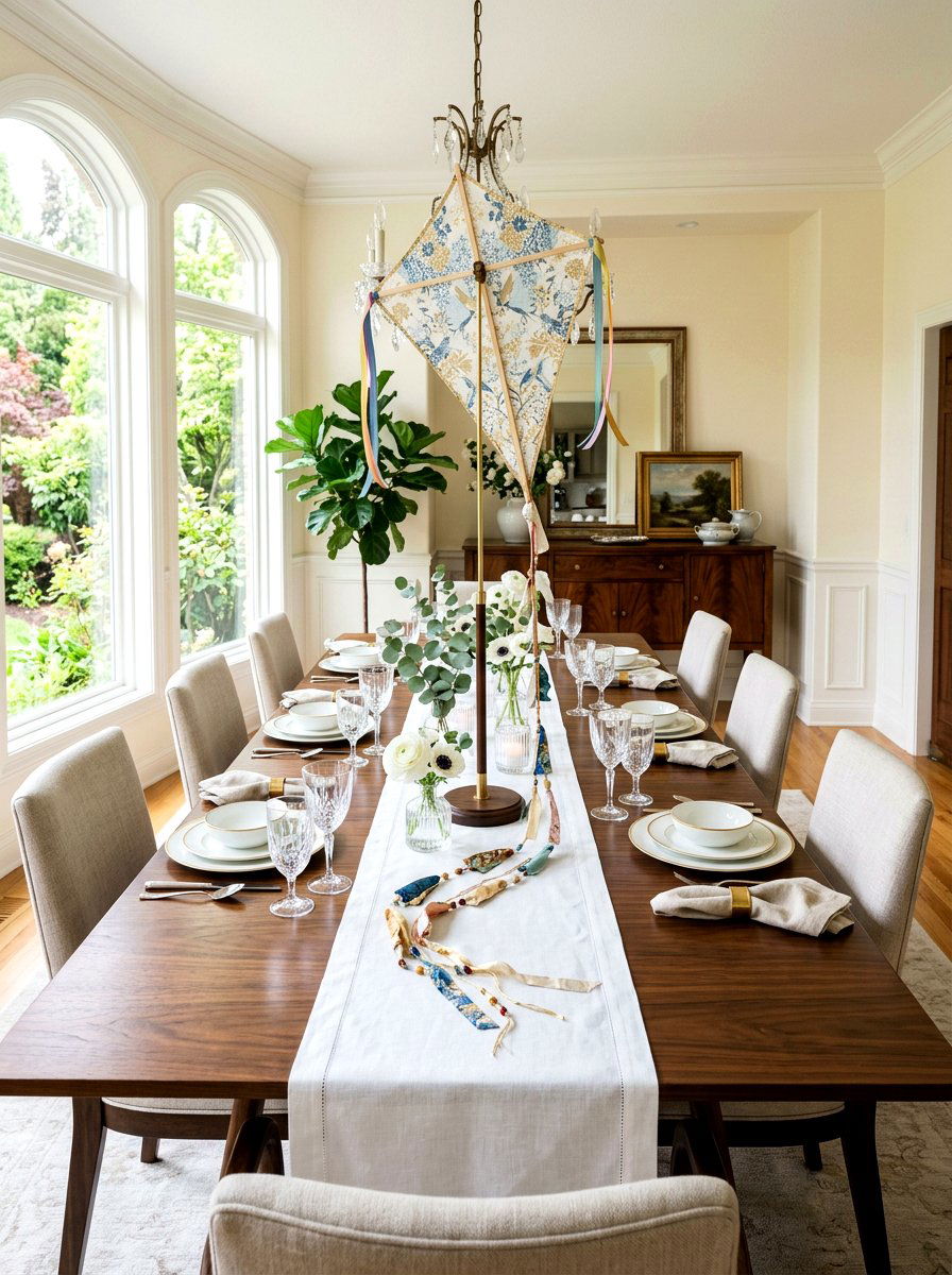 Dining Table Kite Centerpiece - 25 Spring Kite Decor Ideas