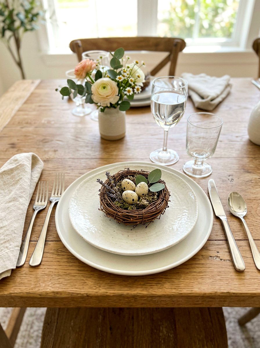 Dining Table Place Setting - 25 Spring Nest Decor Ideas