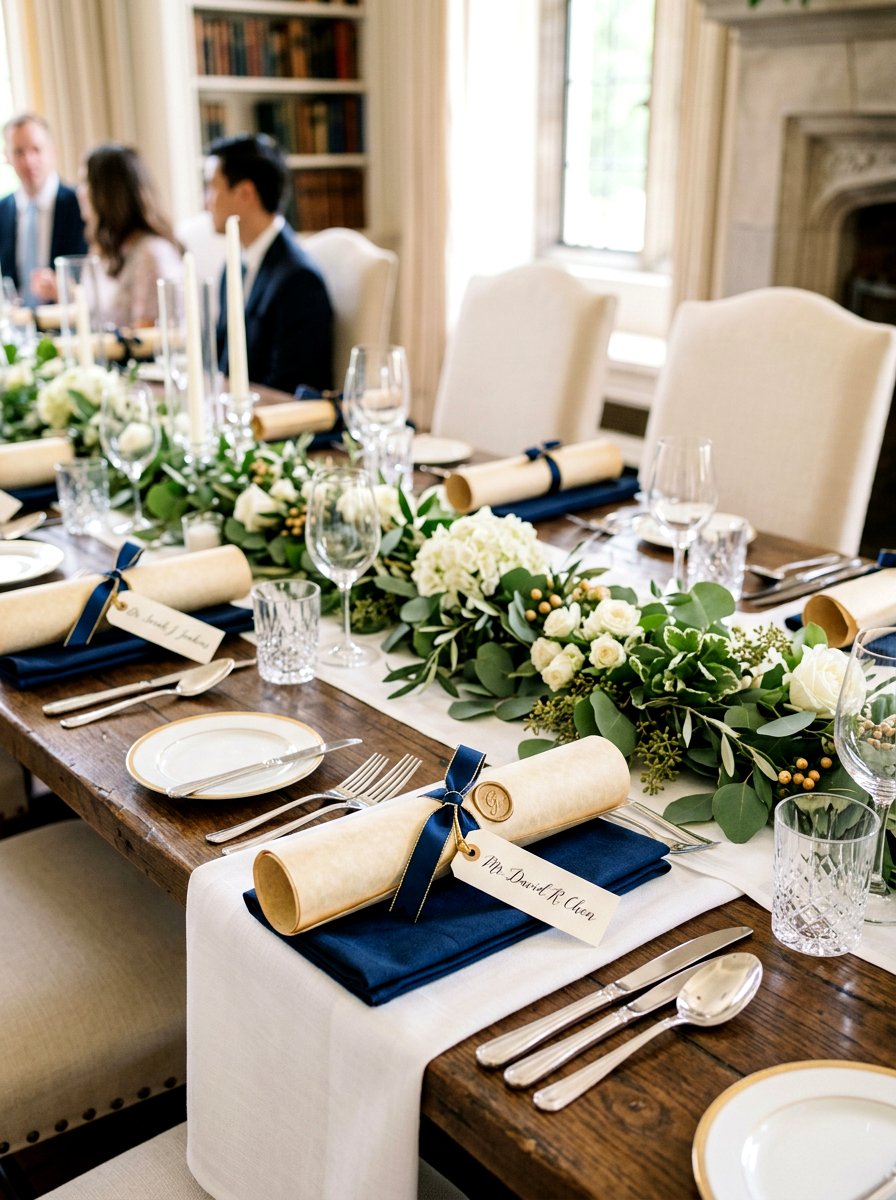 Diploma Scroll Table Decor - 25 Spring Graduation Party Decor Ideas