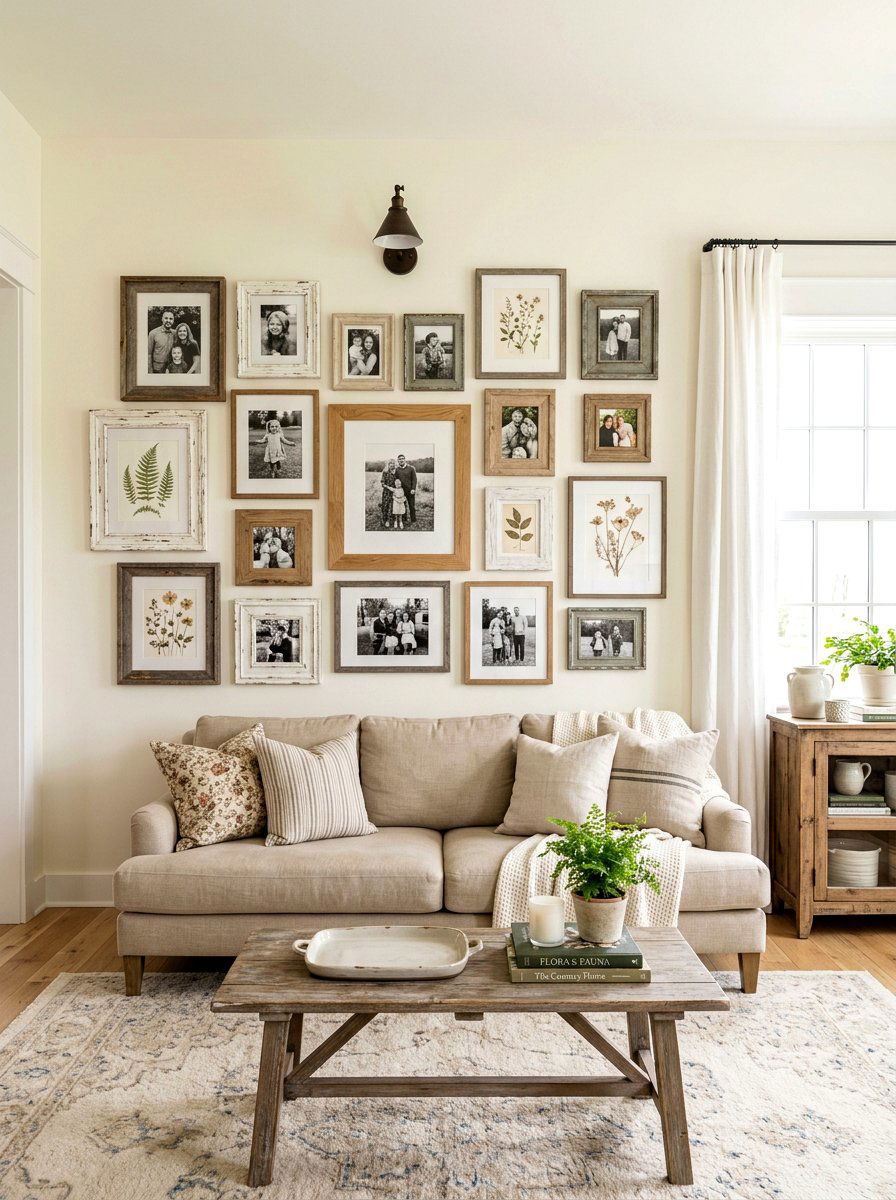 Distressed Picture Frame - 25 Spring Country Decor Ideas