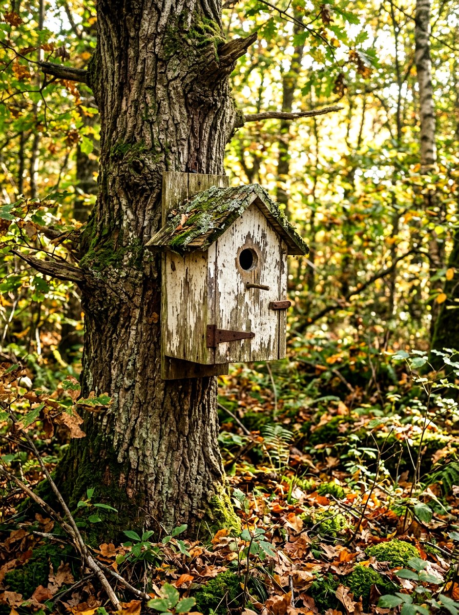 Distressed Wood Birdhouse - 25 Spring Birdhouse Painting Ideas