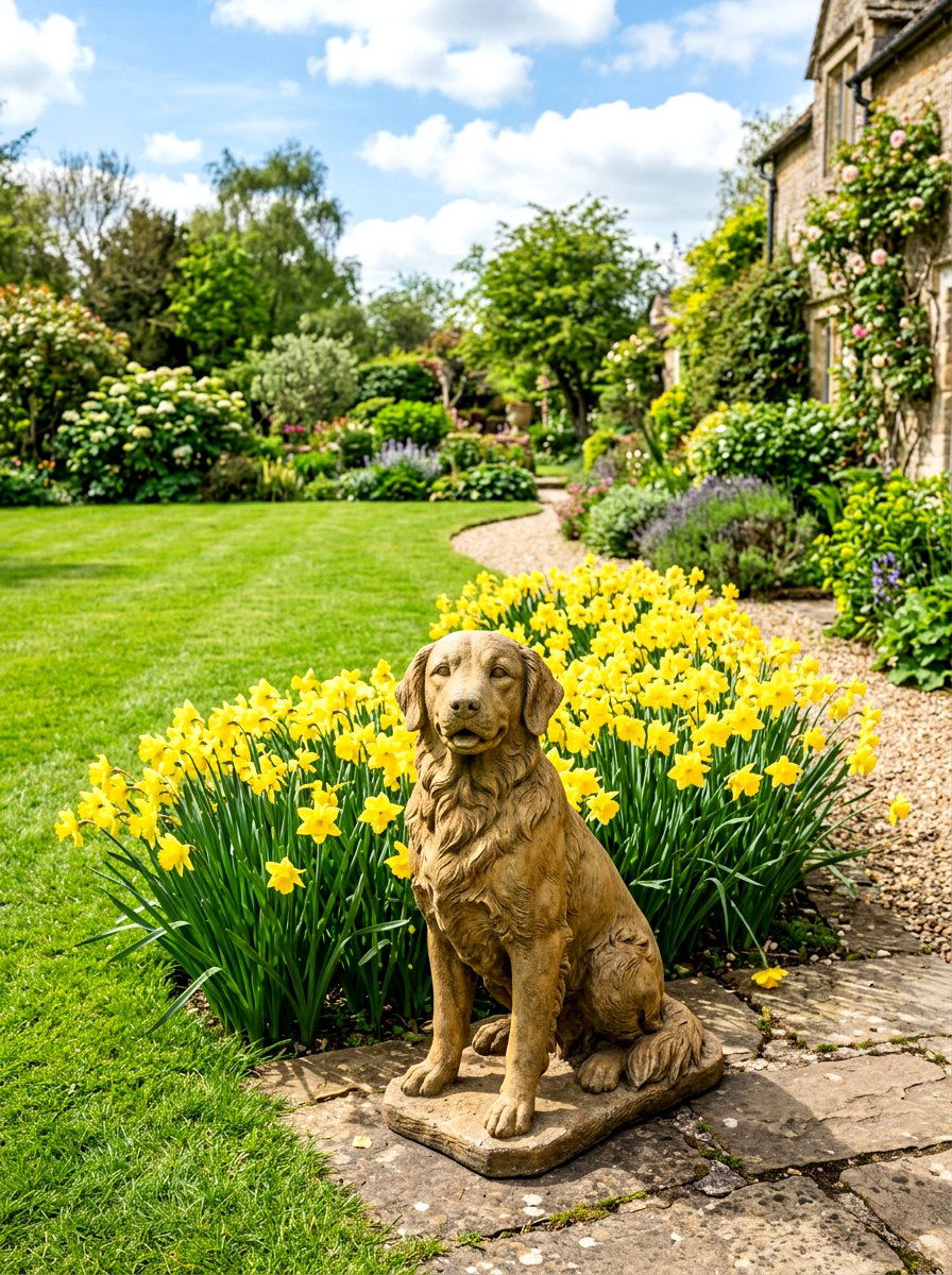 Dog garden statue - 25 Spring Garden Statue Ideas