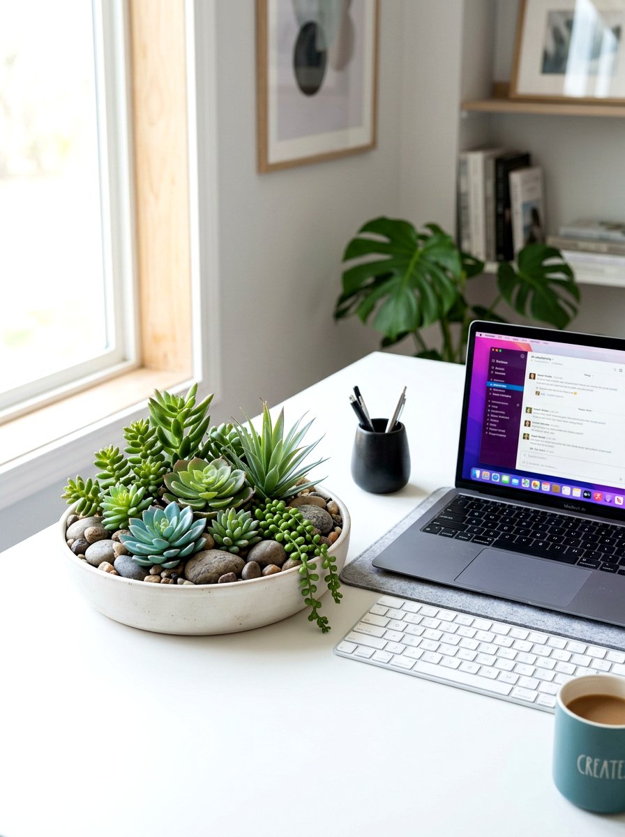 Dollar Store Faux Succulent Planter - 25 Spring Dollar Store Decor Ideas