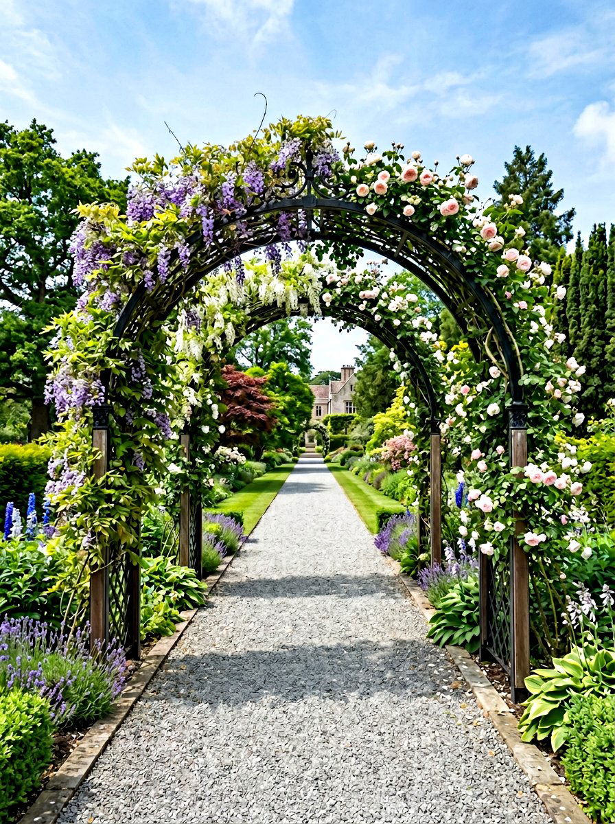Double Arch Garden Entry - 25 Spring Arbor Entrance Decor Ideas