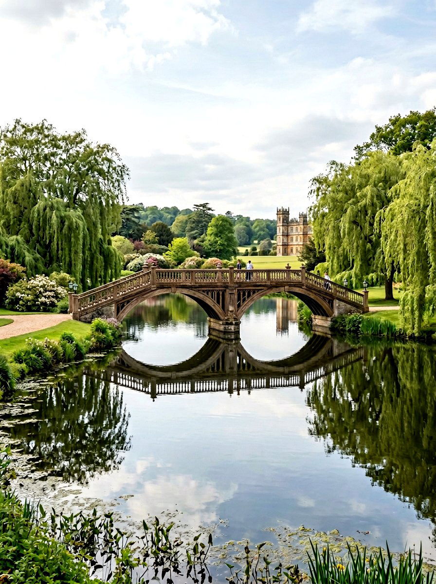 Double Arched Bridge Pond - 25 Spring Garden Bridge Decor Ideas