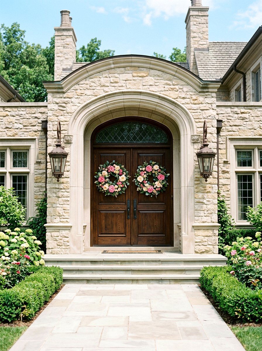 Double Peony Door Wreath - 25 Spring Peony Wreath Ideas