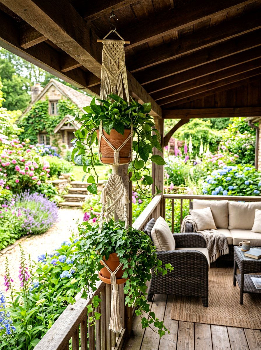 Double Tier Macrame Plant Hanger - 25 Spring Macrame Plant Hanger Ideas