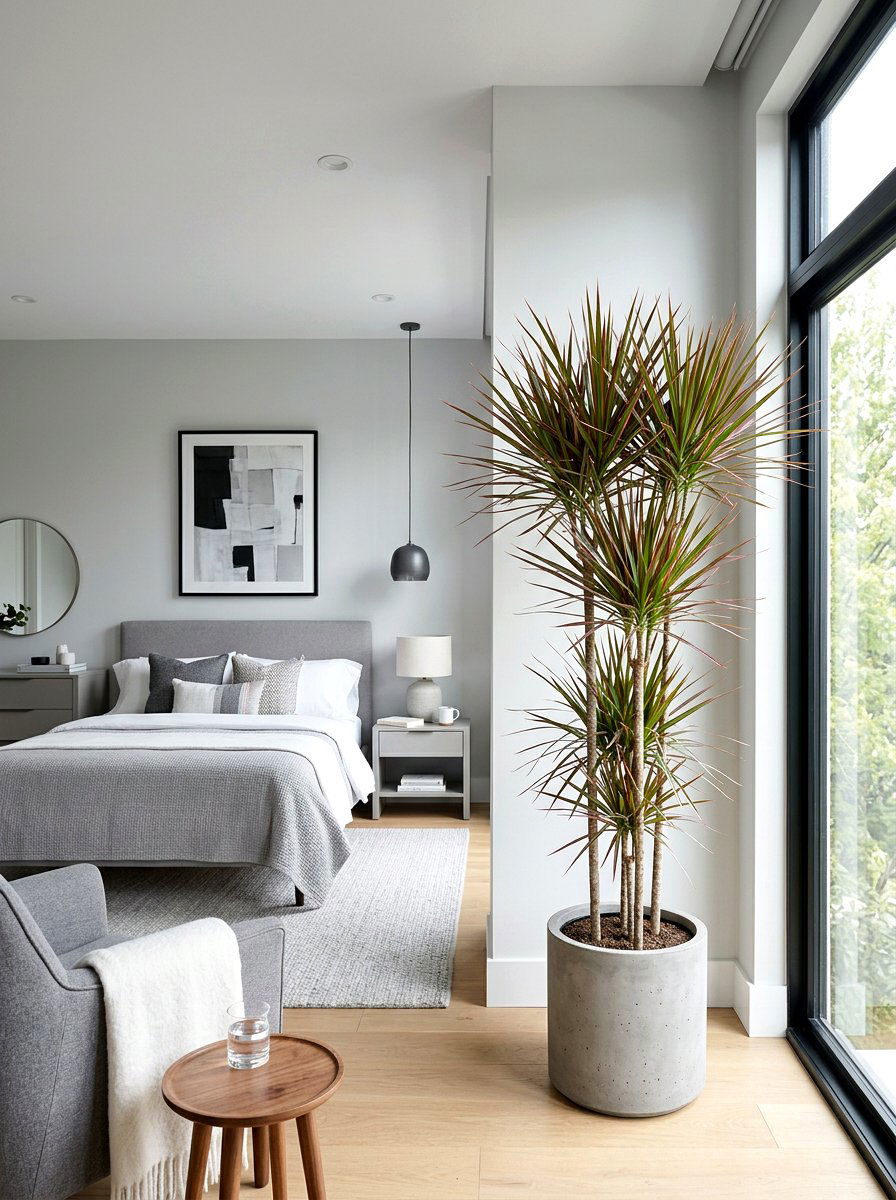 Dracaena Marginata Floor Decor - 25 Spring Bedroom Plant Ideas