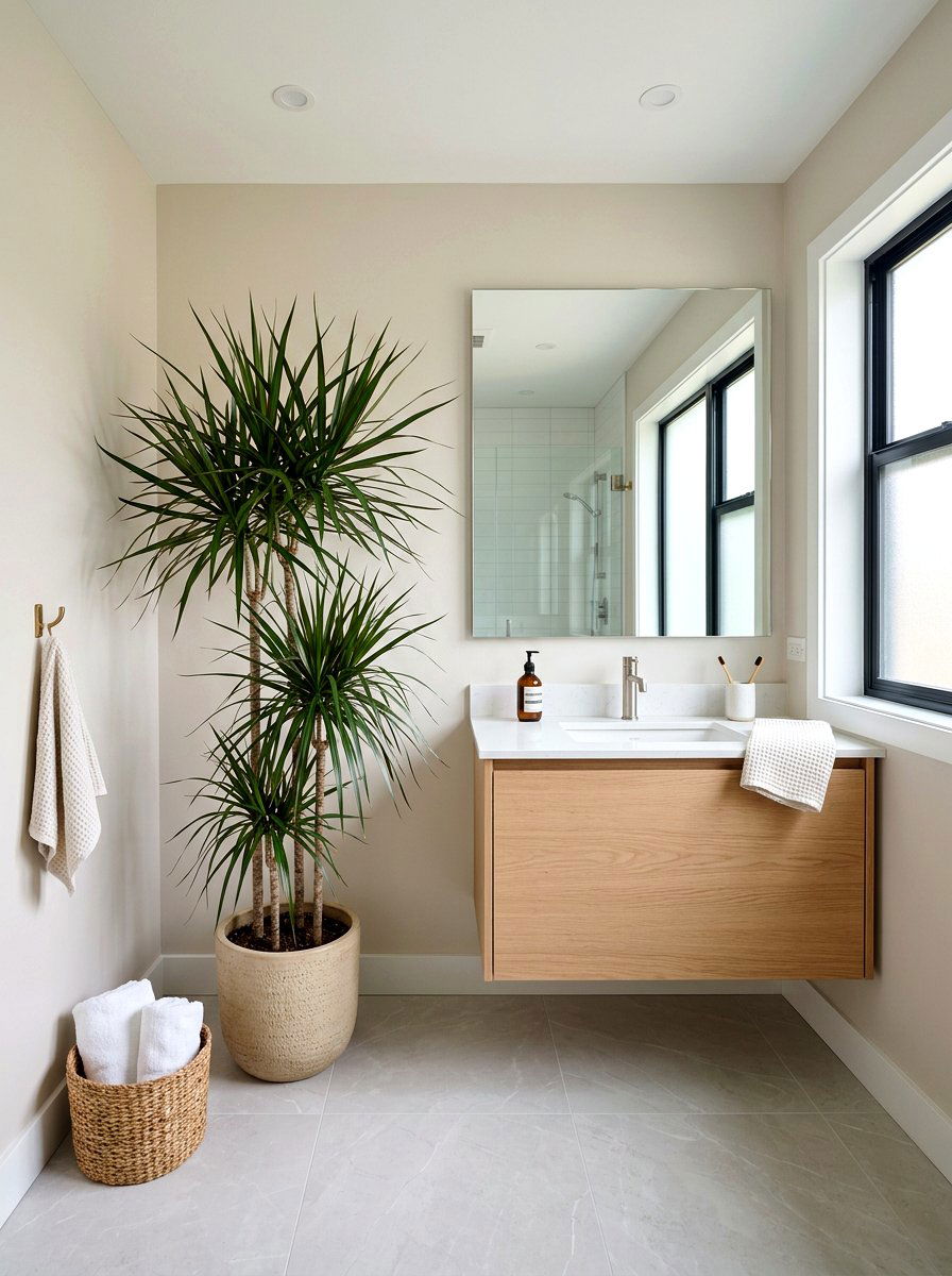 Dracaena - 25 Spring Bathroom Plant Ideas