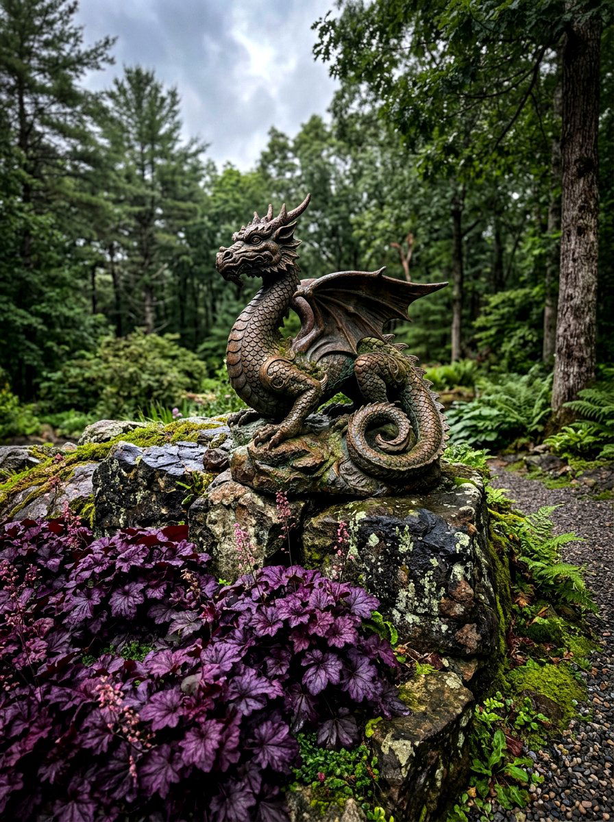 Dragon garden statue - 25 Spring Garden Statue Ideas