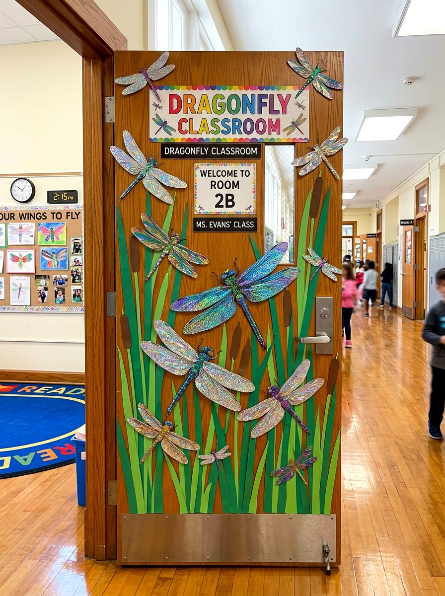 Dragonfly Classroom Door - 25 Spring Door Decoration Ideas for Classroom
