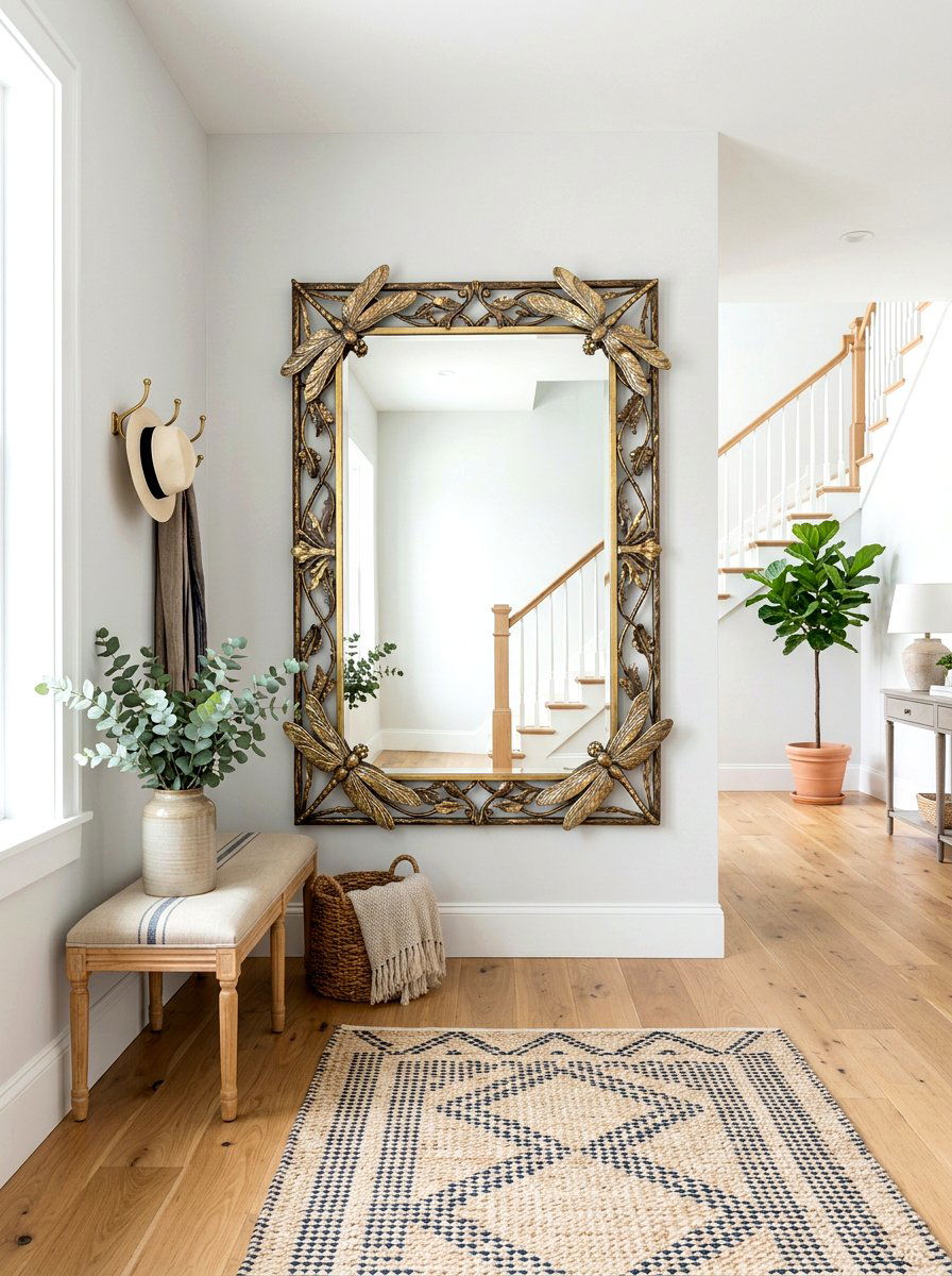 Dragonfly mirror frame - 25 Spring Dragonfly Decor Ideas